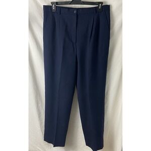 Pendleton Womens Dress Pants Navy Blue Wool Pockets Lined Straight Career sz 16W